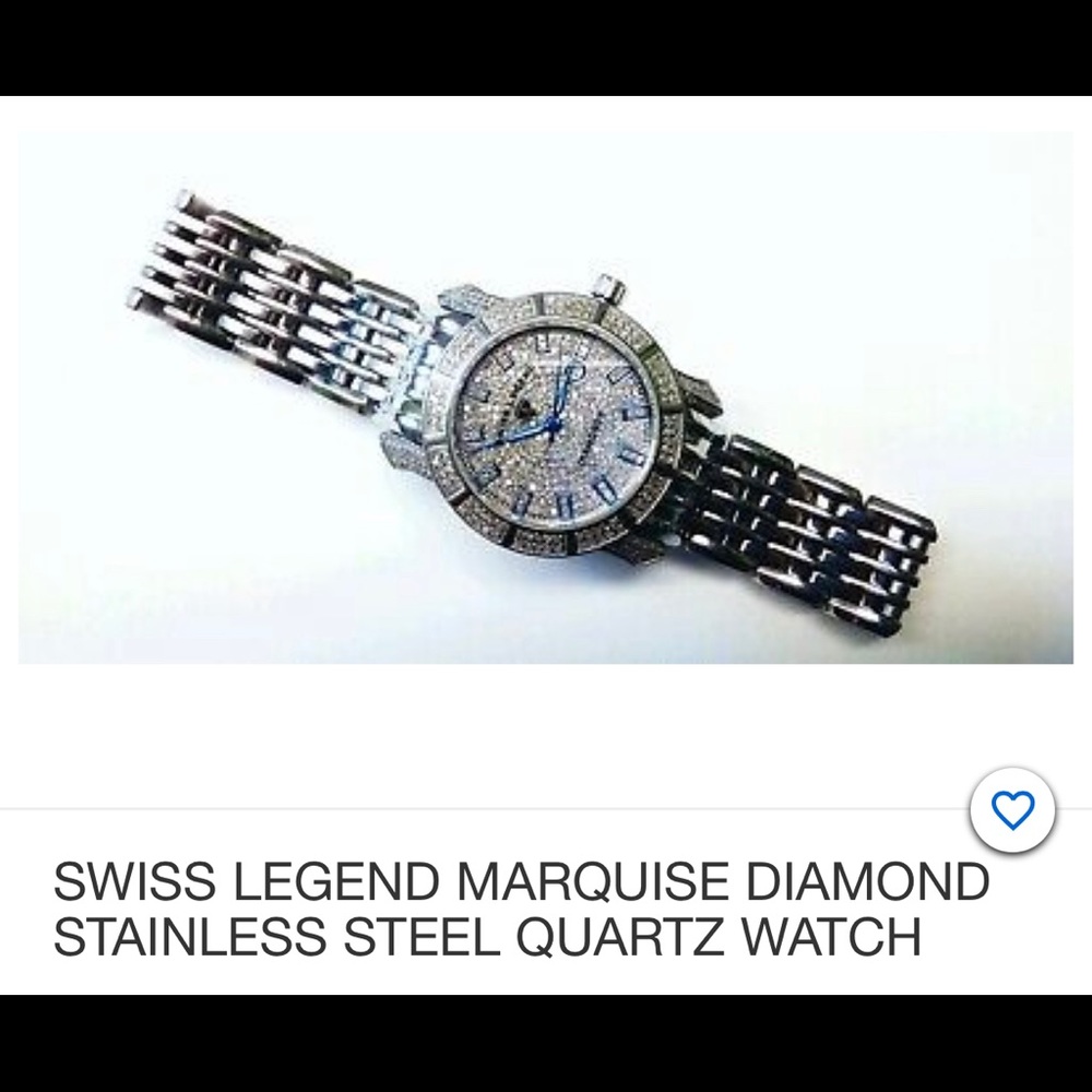 Swiss Legend Stainless with pave diamonds watch